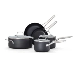 Calphalon 8pc Hard Anodized Aluminum Nonstick Cookware Set: Tempered Glass Lids, Dishwasher & Oven Safe