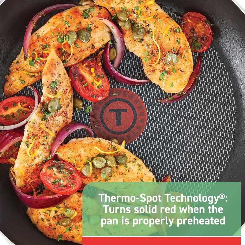 slide 4 of 10, T-Fal 20pc Simply Cook Nonstick Cookware Set Red: Skillet & Pan Set, Glass Lids, Dishwasher & Oven Safe, Ergonomic Handles, 20 ct
