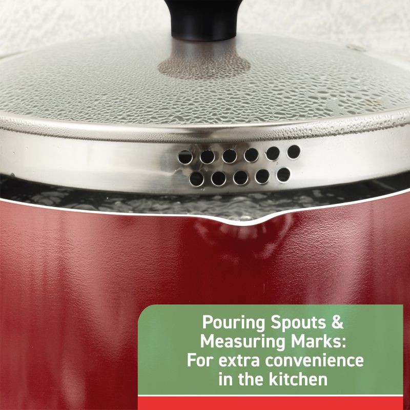 slide 6 of 10, T-Fal 20pc Simply Cook Nonstick Cookware Set Red: Skillet & Pan Set, Glass Lids, Dishwasher & Oven Safe, Ergonomic Handles, 20 ct