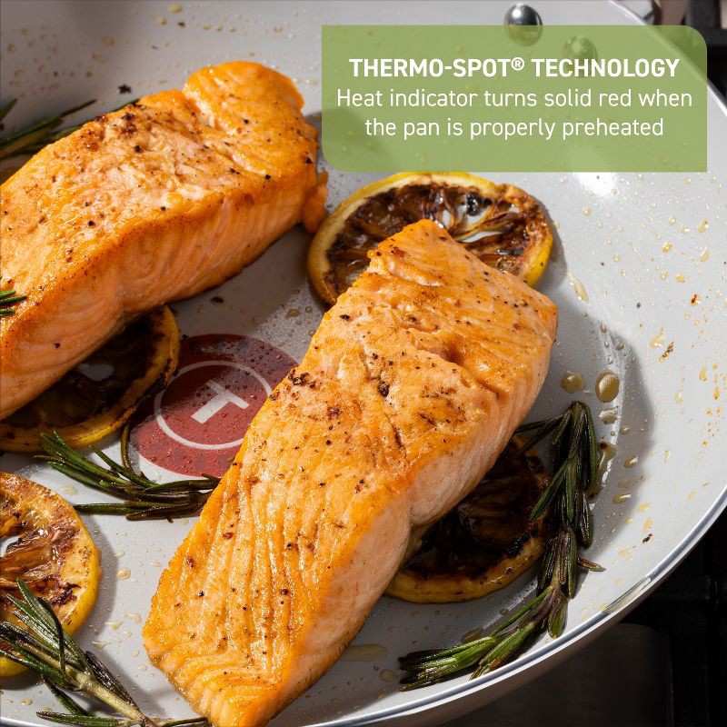 slide 3 of 8, T-Fal 8" and 10.5" Simply Cook Ceramic Fry Pan Beige: Nonstick, Even-Heating, Ergonomic Handle, Oven-Safe, Hand Wash, 1 ct