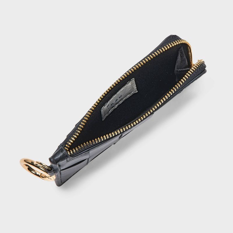 slide 3 of 5, L-Zip Card Case - A New Day™ Black/Woven: Solid Wallet, 1 ct