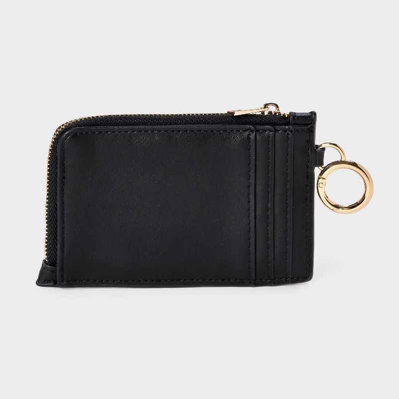 slide 5 of 5, L-Zip Card Case - A New Day™ Black/Woven: Solid Wallet, 1 ct