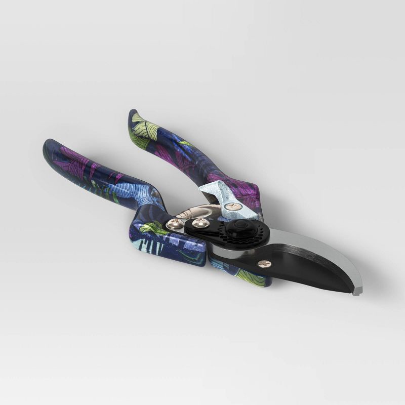 slide 4 of 4, 3pc Shears Gardening Tool Set Dark Palm Banana Tropical Blue - Threshold™, 3 ct