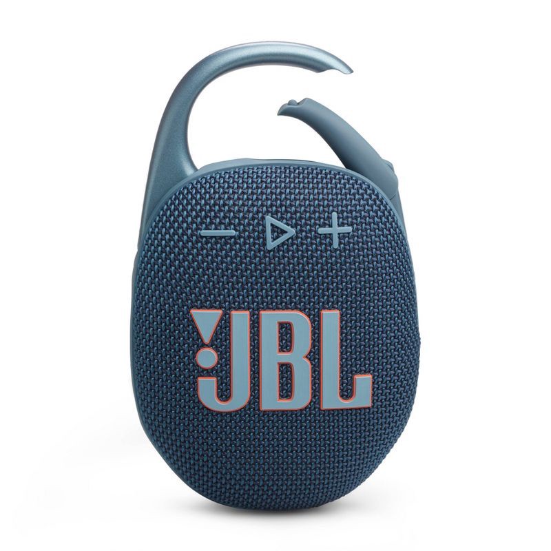 slide 2 of 7, JBL Clip 5 Portable Bluetooth Waterproof Speaker - Blue: USB-C, IP67, 15h Battery Life, 1 ct
