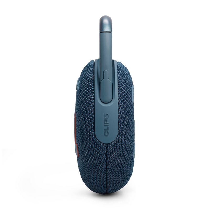 slide 5 of 7, JBL Clip 5 Portable Bluetooth Waterproof Speaker - Blue: USB-C, IP67, 15h Battery Life, 1 ct