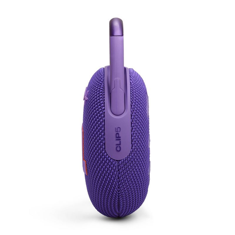 slide 5 of 7, JBL Clip 5 Portable Bluetooth Waterproof Speaker - Purple: Rechargeable Outdoor Use, 1 ct
