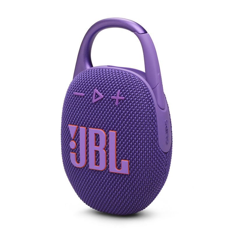 slide 7 of 7, JBL Clip 5 Portable Bluetooth Waterproof Speaker - Purple: Rechargeable Outdoor Use, 1 ct