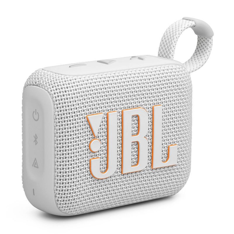 slide 1 of 8, JBL Go4 Portable Bluetooth Waterproof Speaker - White: USB-C, IP67, Rechargeable, 1 ct