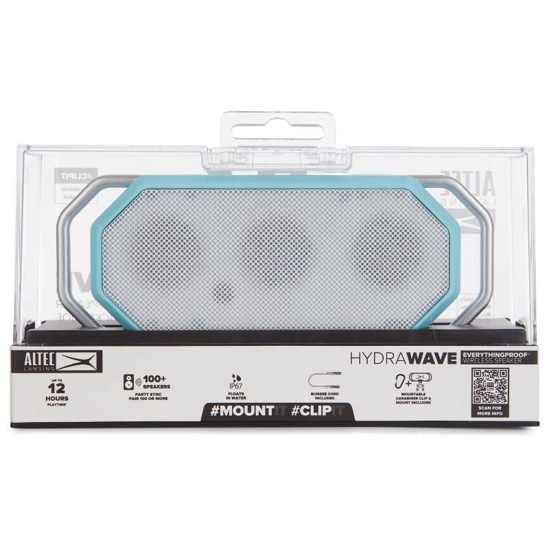 slide 14 of 15, Altec Lansing HydraWave Bluetooth Waterproof Speaker - Aqua Blue, 1 ct