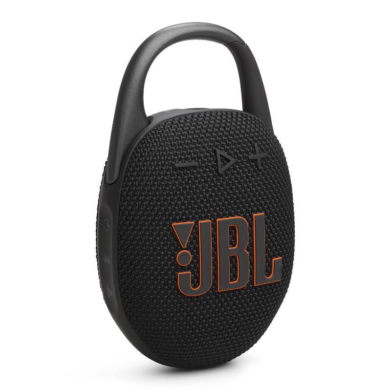 slide 1 of 7, JBL Clip 5 Portable Bluetooth Waterproof Speaker - Black: USB-C Connection, IP67 Rating, 1 ct