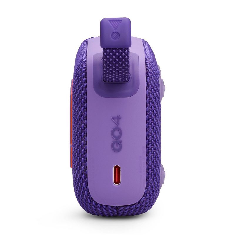 slide 3 of 8, JBL Go4 Portable Bluetooth Waterproof Speaker - Purple: Wireless Outdoor USB-C Rechargeable, 1 ct