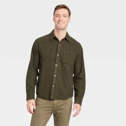 Men's Heavyweight Flannel Long Sleeve Button-Down Shirt - Goodfellow & Co™ Green XL
