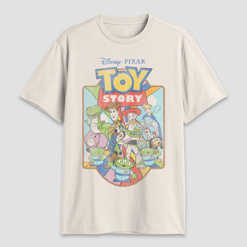 slide 1 of 3, Men's Disney Toy Story Short Sleeve Graphic T-Shirt - Light Beige XXL, 1 ct
