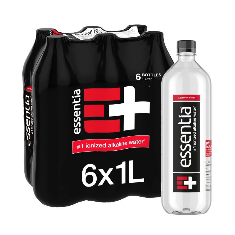 slide 1 of 7, Essentia Bottled Purified Alkaline Water - 6pk/1L, 6 ct; 1 liter