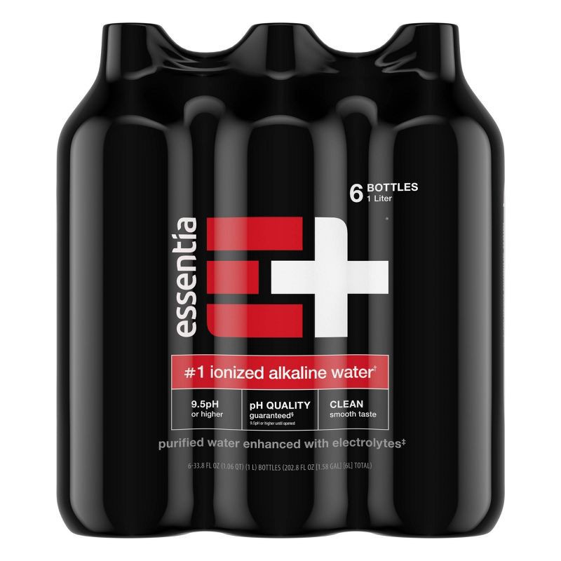 slide 1 of 8, Essentia Purified Water - 6pk/1L Bottles, 6 ct; 1 liter