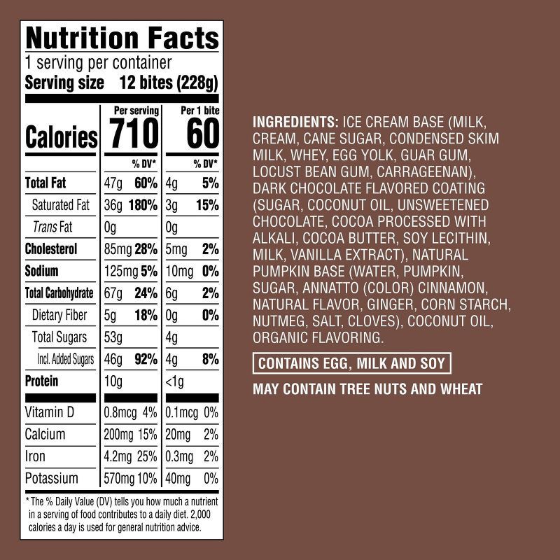 slide 4 of 4, Frozen Pumpkin Spice Ice Cream Bites - 8.52oz/12ct - Favorite Day™, 8.52 oz, 12 ct