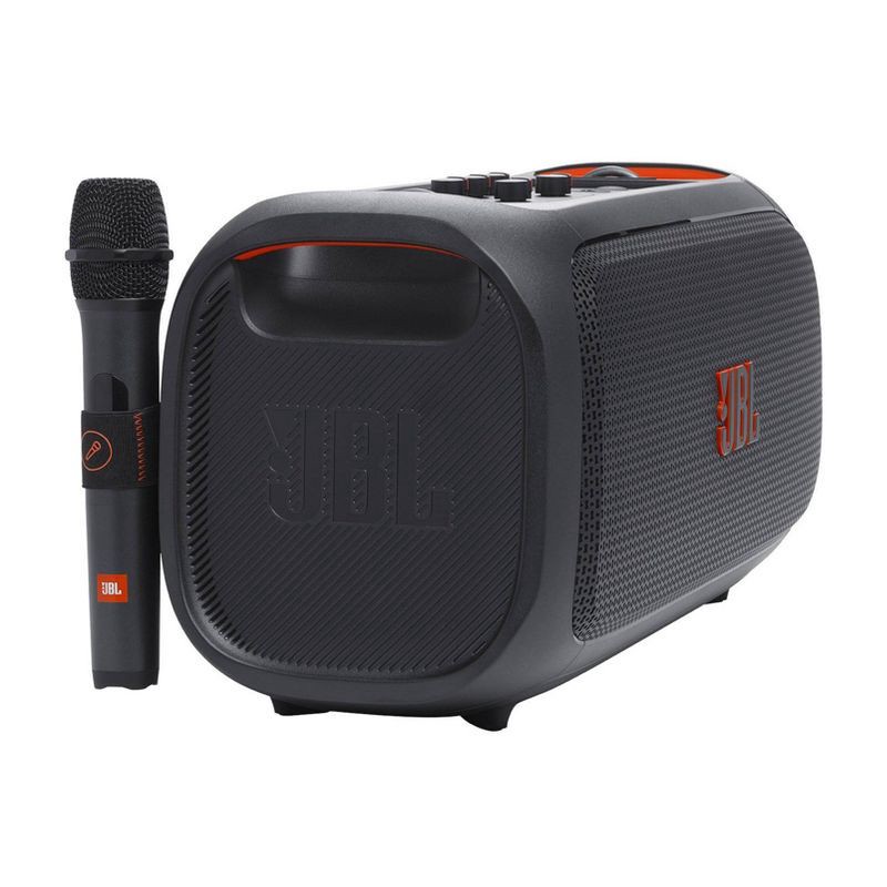 slide 3 of 9, JBL PartyBox On-the-Go Portable Party Speaker with Built-In Lights and Wireless Mic - Black, 1 ct