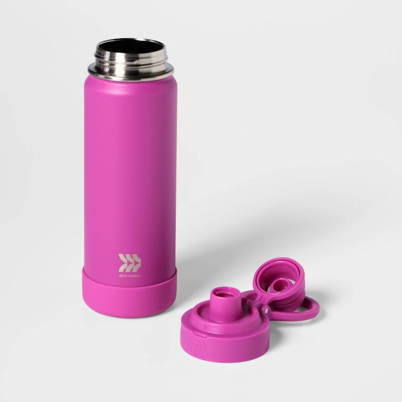 slide 2 of 3, 24oz Stainless Steel Vacuum Insulated Water Bottle Fuchsia - All In Motion™: Portable Drinkware, 24 oz