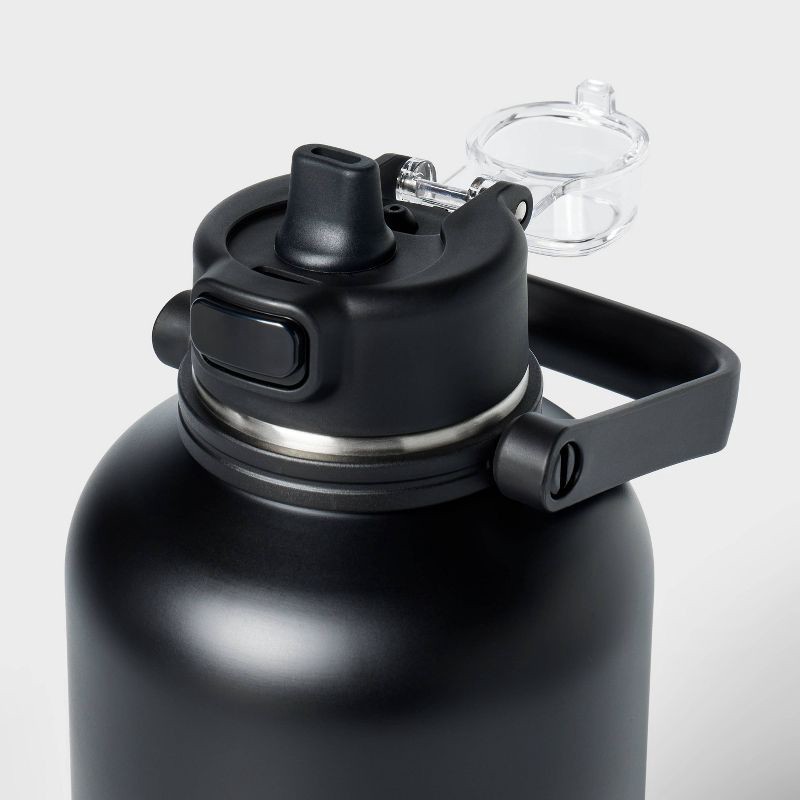 slide 3 of 3, 64oz Stainless Steel Vacuum Insulated Water Bottle Black - All In Motion™: Portable Drinkware, 64 oz