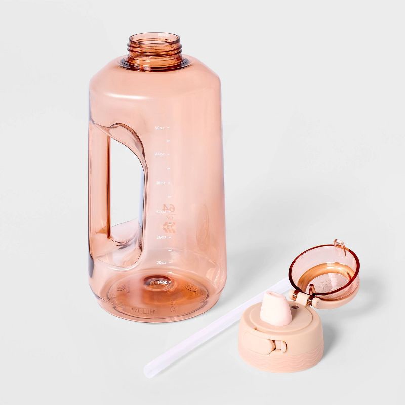 slide 2 of 3, 64oz Tritan Beverage Plastic Water Bottle Blush - All In Motion™: BPA-Free, Silicone Lid, 64 oz
