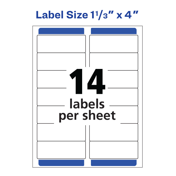 slide 6 of 9, Avery Easy Peel Permanent Laser Address Labels, FSC Certified, White, 1400 ct; 1 1/3 in x 4 in