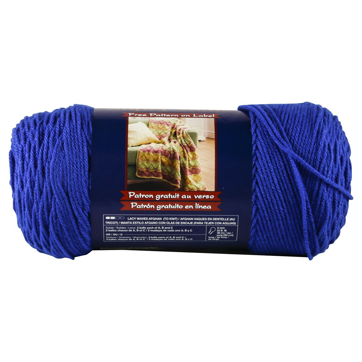 slide 3 of 3, Bernat Super Value Yarn - Royal Blue, 1 ct