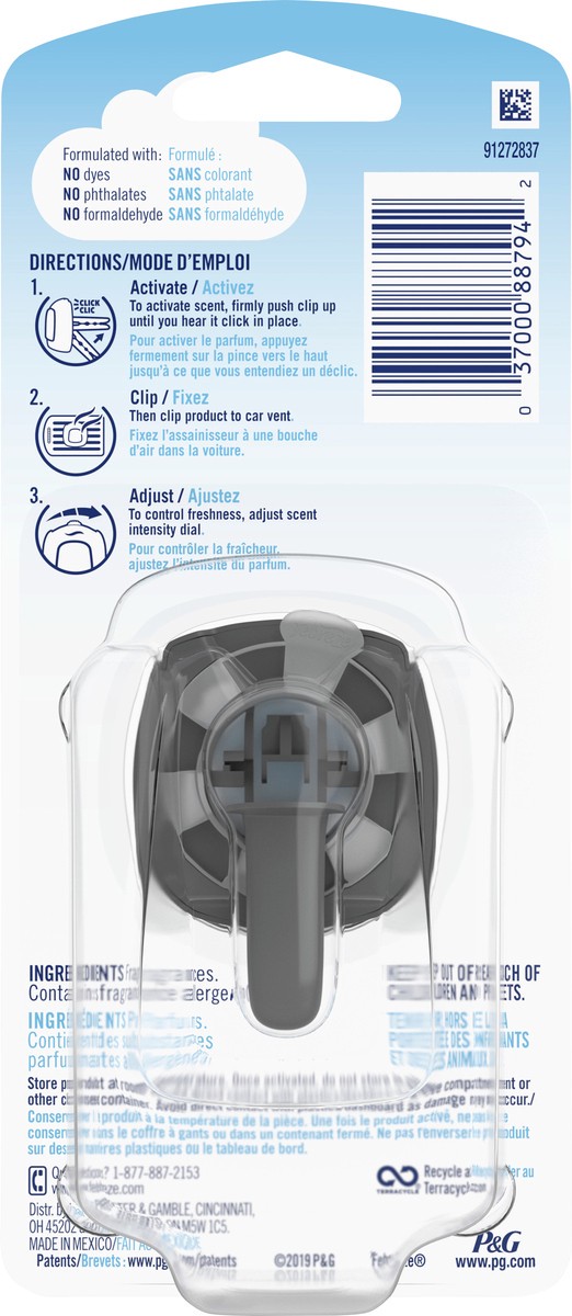 slide 2 of 3, Febreze Heavy Duty Car Vent Clip Air Freshener, 0.67 fl oz