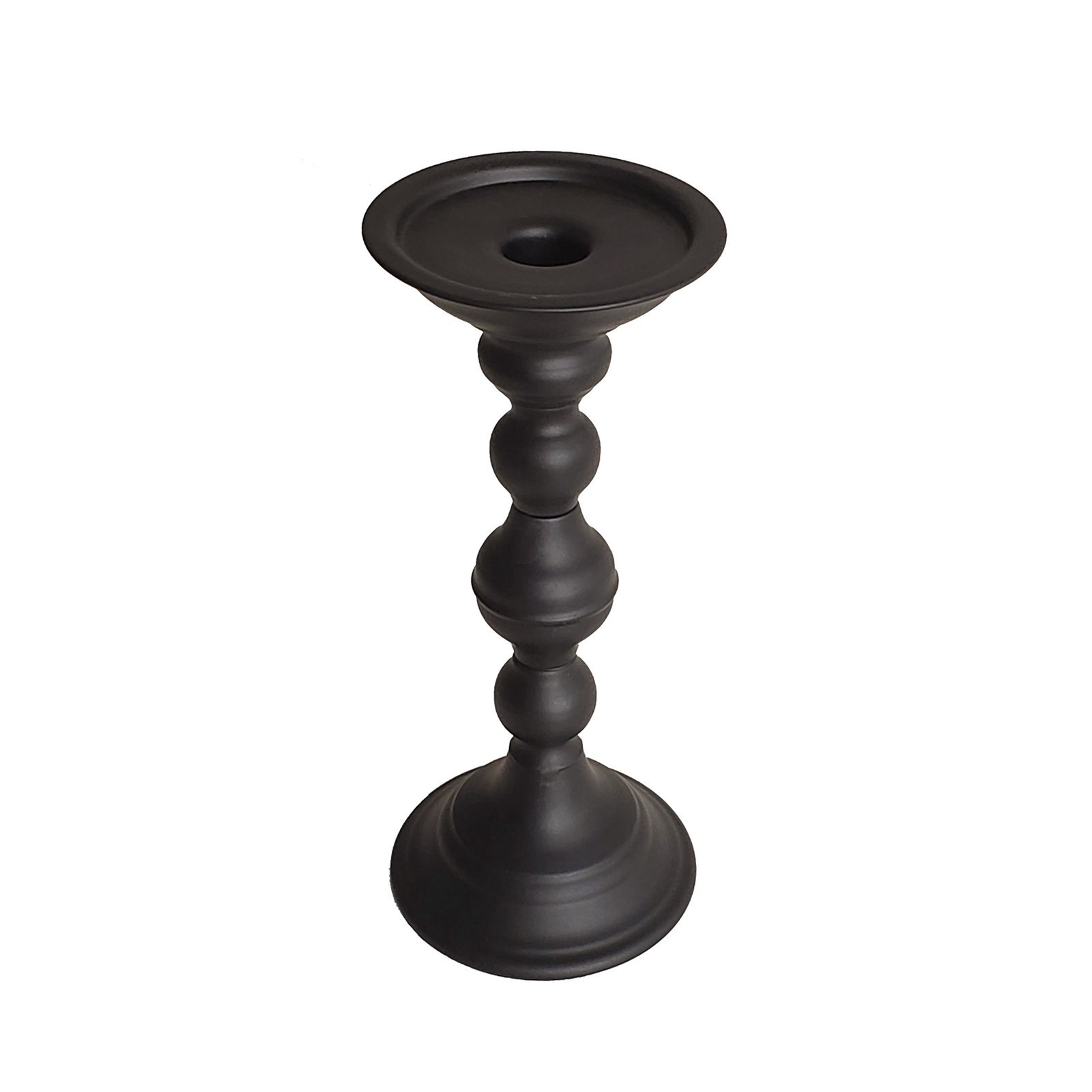 slide 2 of 3, 9.45" Black Metal Candle Holder By Ashland, 4.53 in x 4.53 in x 9.45 in