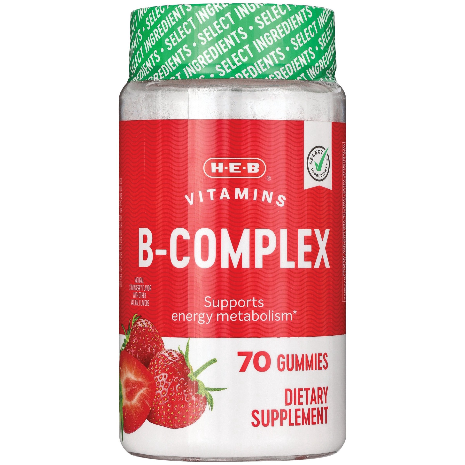 slide 1 of 1, H-E-B Vitamins B-Complex Gummies, 70 ct