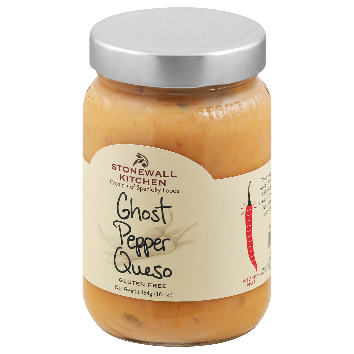 slide 8 of 12, Stonewall Kitchen Wicked Hot Ghost Pepper Queso 454 g, 454 g