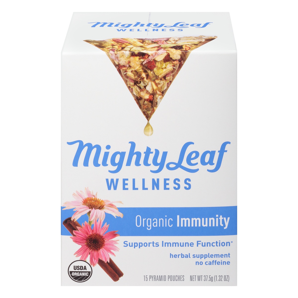 slide 1 of 1, Mighty Leaf Wellness Organic Immunity Pyramid Pouches 15 Ct Pouches, 1.32 oz