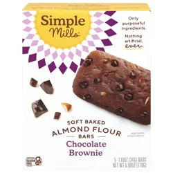 Simple Mills Soft Baked Almond Flour Chocolate Brownie Bars Bars - 5 ct