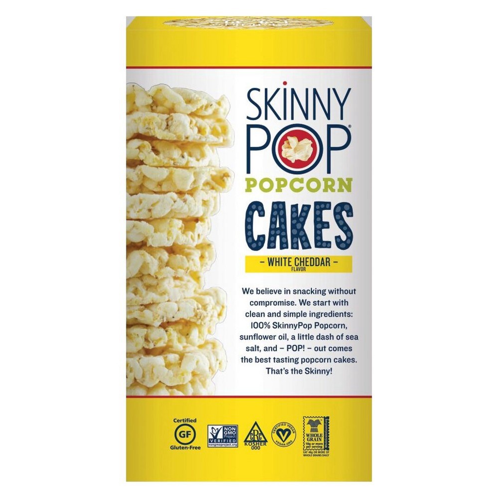 slide 2 of 2, SkinnyPop White Cheddar Large Popcorn Cakes, 4.7 oz