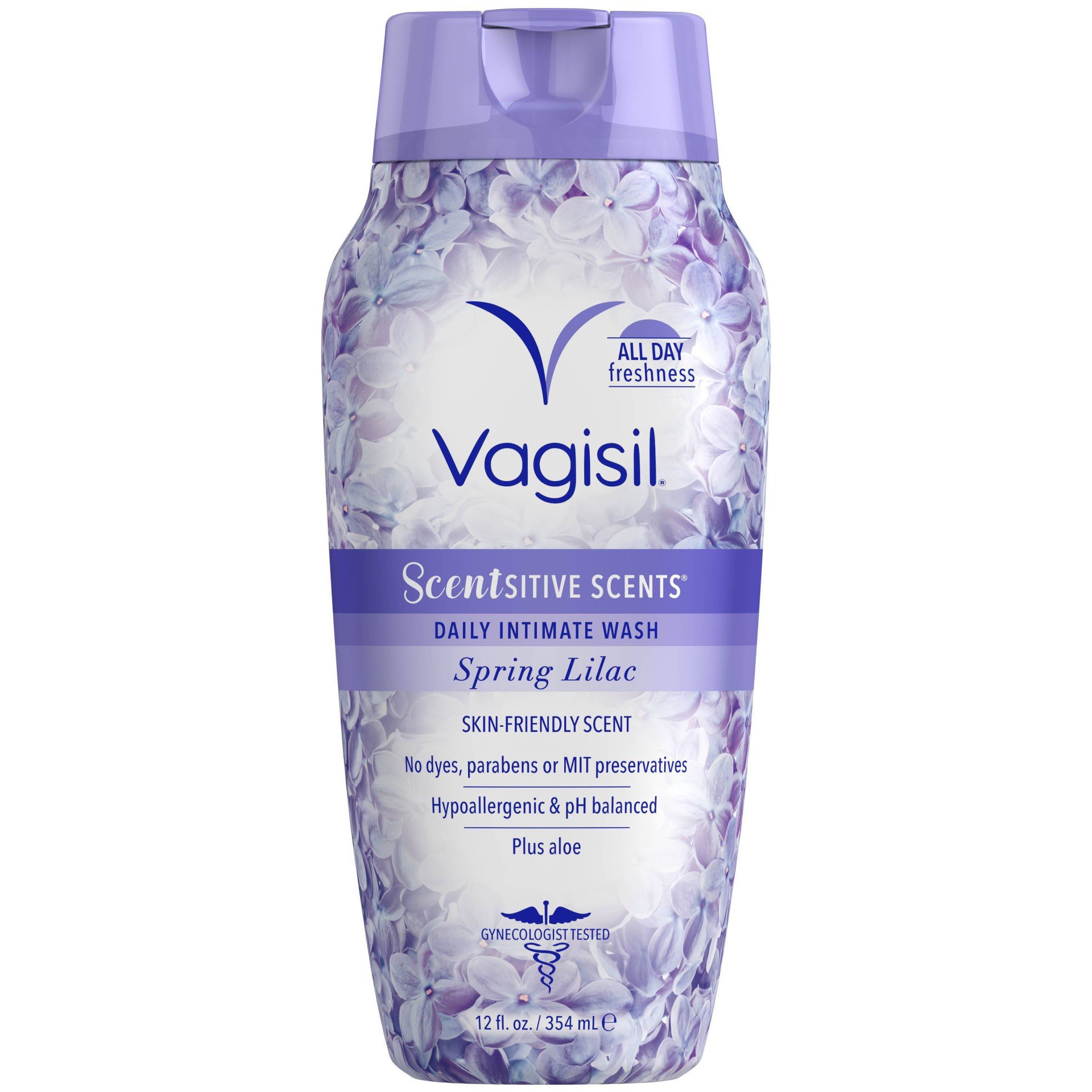 slide 1 of 6, Vagisil Scentsitive Scents Daily Intimate Vaginal Wash Spring Lilac Scent, 12 fl oz