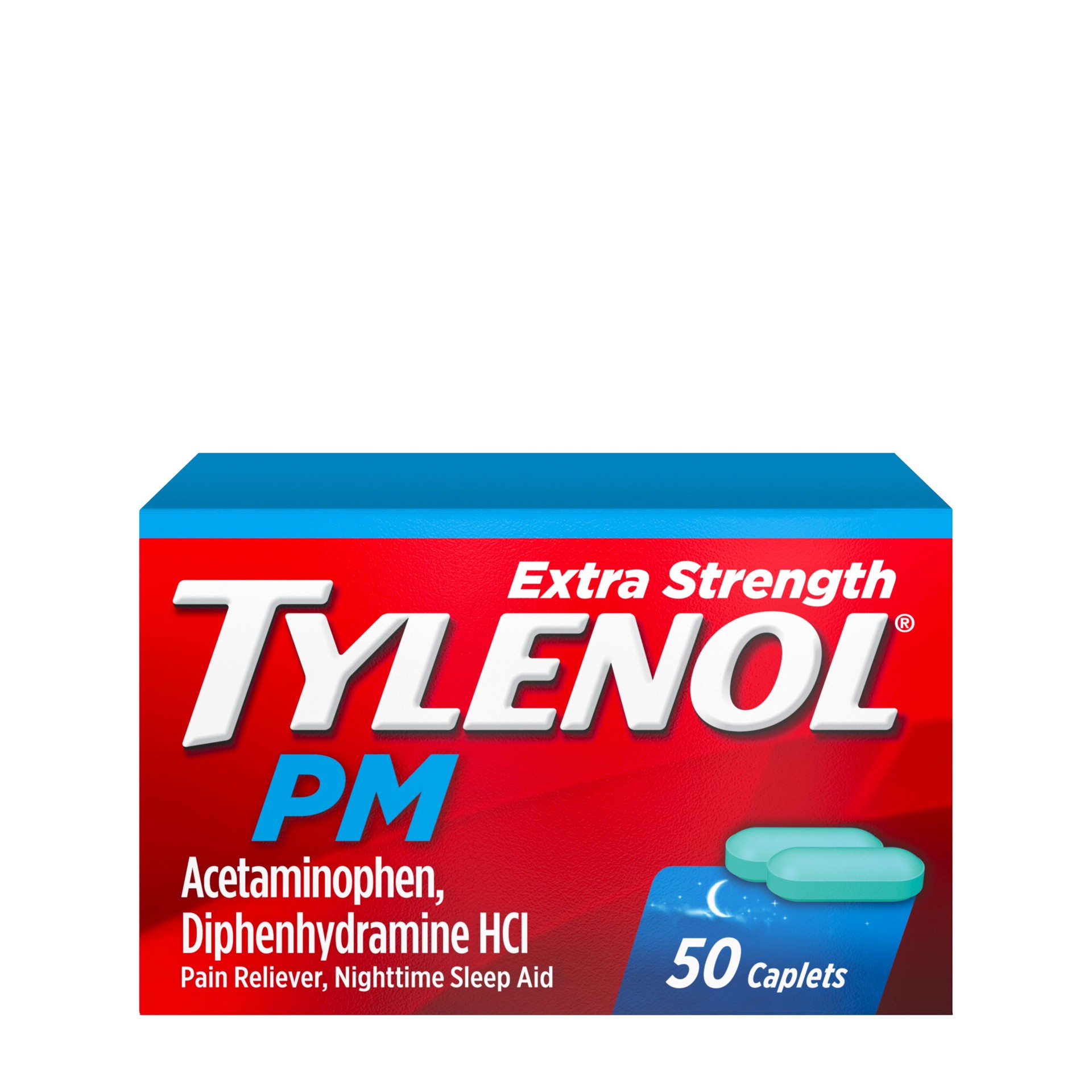 slide 1 of 9, Tylenol PM Extra Strength Caplets, 50 ct, 50 ct