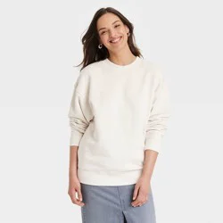 Women's Leisure Studio Oversized Pullover Sweatshirt - Universal Thread™ Cream M