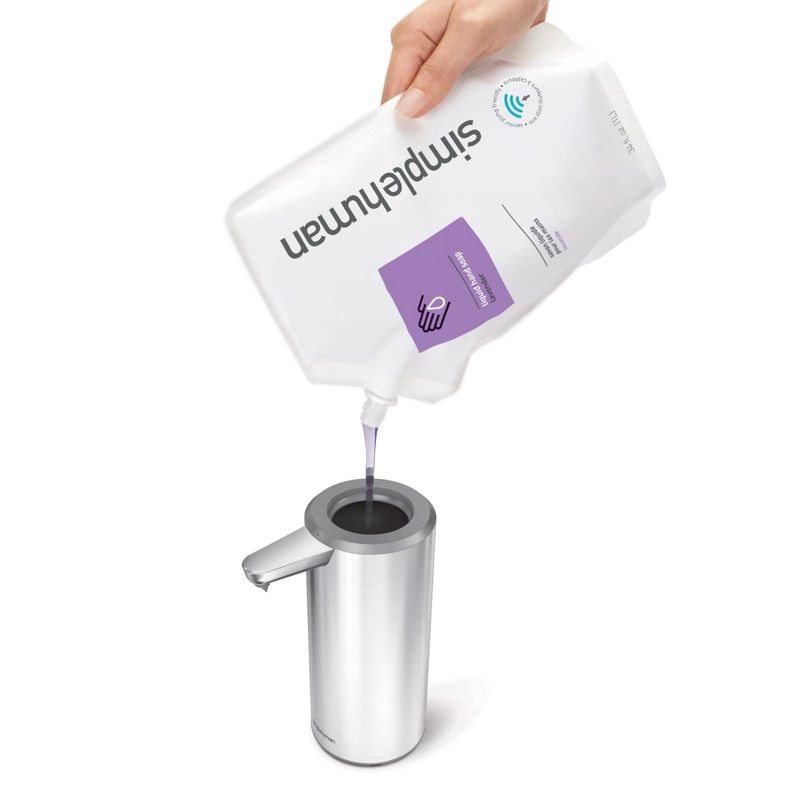 slide 4 of 6, simplehuman 9oz Automatic Sensor Pump - Touchless Soap Dispenser - Stainless Steel: Compatible with Gel & Dish Soaps, Spot Clean, 9 oz