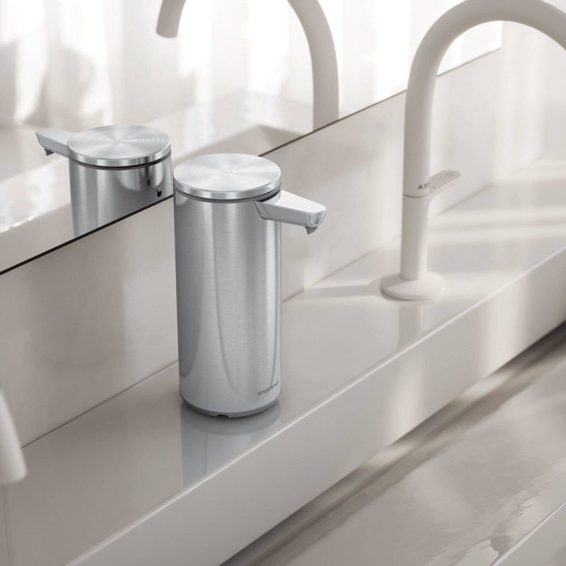 slide 6 of 6, simplehuman 9oz Automatic Sensor Pump - Touchless Soap Dispenser - Stainless Steel: Compatible with Gel & Dish Soaps, Spot Clean, 9 oz