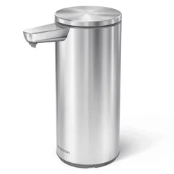 simplehuman 9oz Automatic Sensor Pump - Touchless Soap Dispenser - Stainless Steel: Compatible with Gel & Dish Soaps, Spot Clean