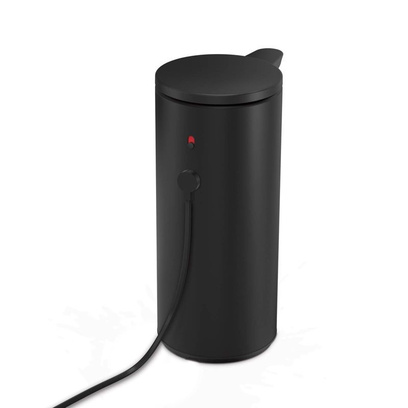 slide 3 of 6, simplehuman 9oz Automatic Sensor Pump - Refillable Touchless Liquid Soap Dispenser - Black Steel: Compatible with Gel & Dish Soaps, 9 oz