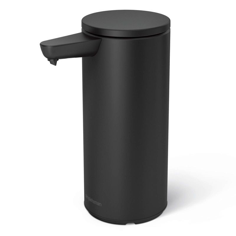 slide 1 of 6, simplehuman 9oz Automatic Sensor Pump - Refillable Touchless Liquid Soap Dispenser - Black Steel: Compatible with Gel & Dish Soaps, 9 oz