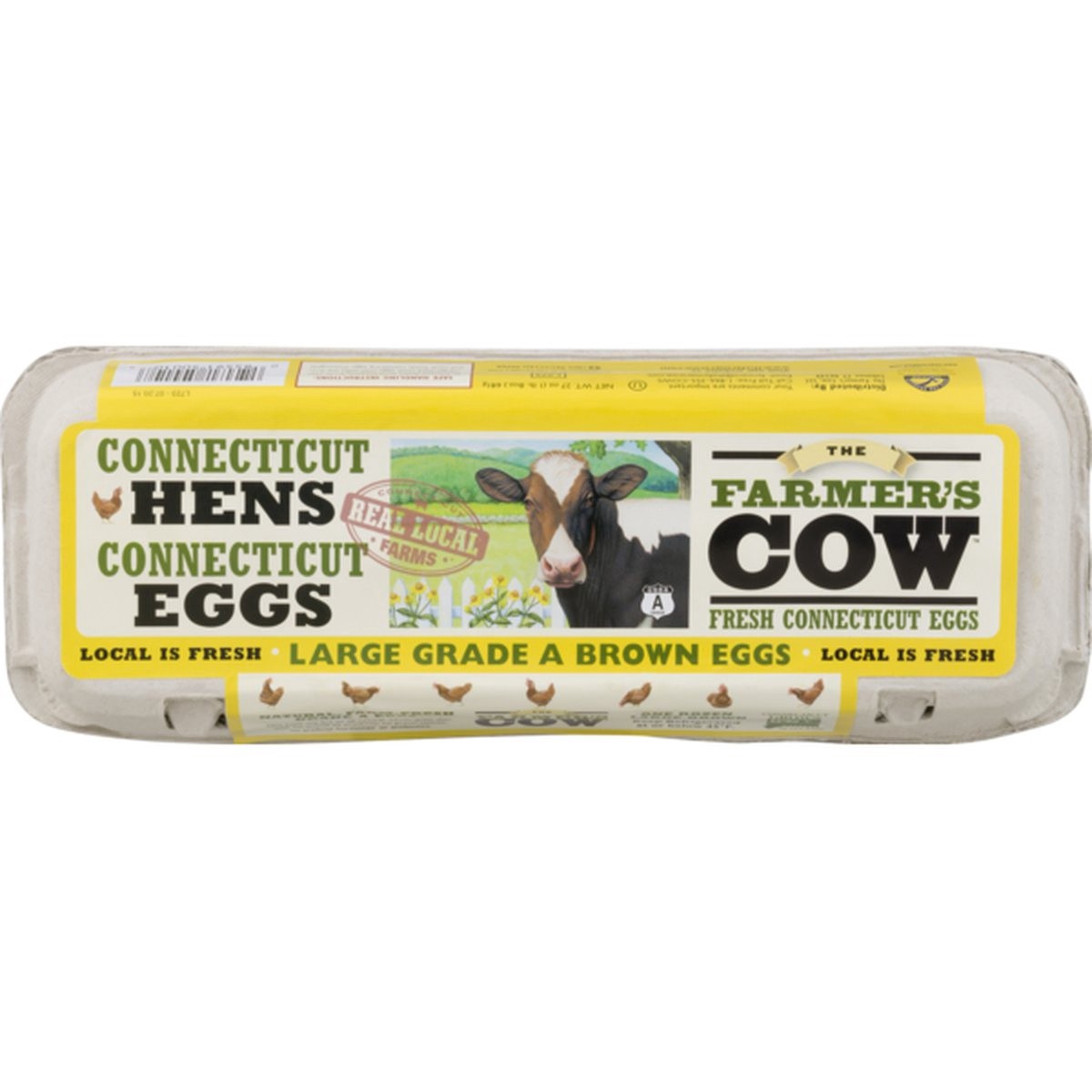 slide 1 of 1, The Farmer's Cow Fresh Connecticut Eggs, 12 ct