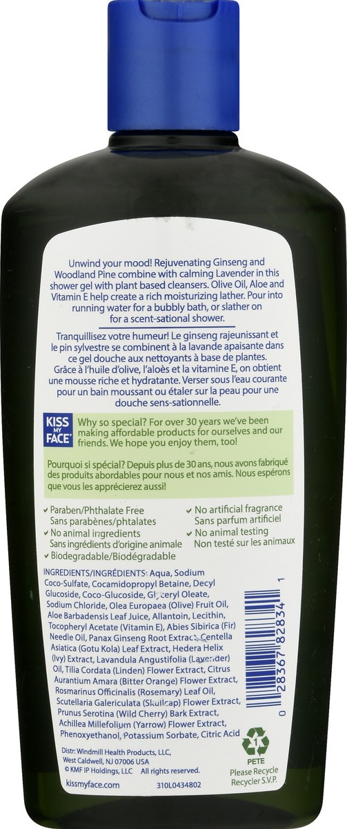 slide 7 of 12, Kiss My Face Anti-Stress Woodland Pine & Ginseng Shower Gel 16 oz, 16 oz