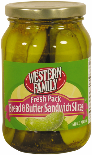 slide 1 of 1, Western Family Brdbutter Sandwich Slc Pick, 16 oz