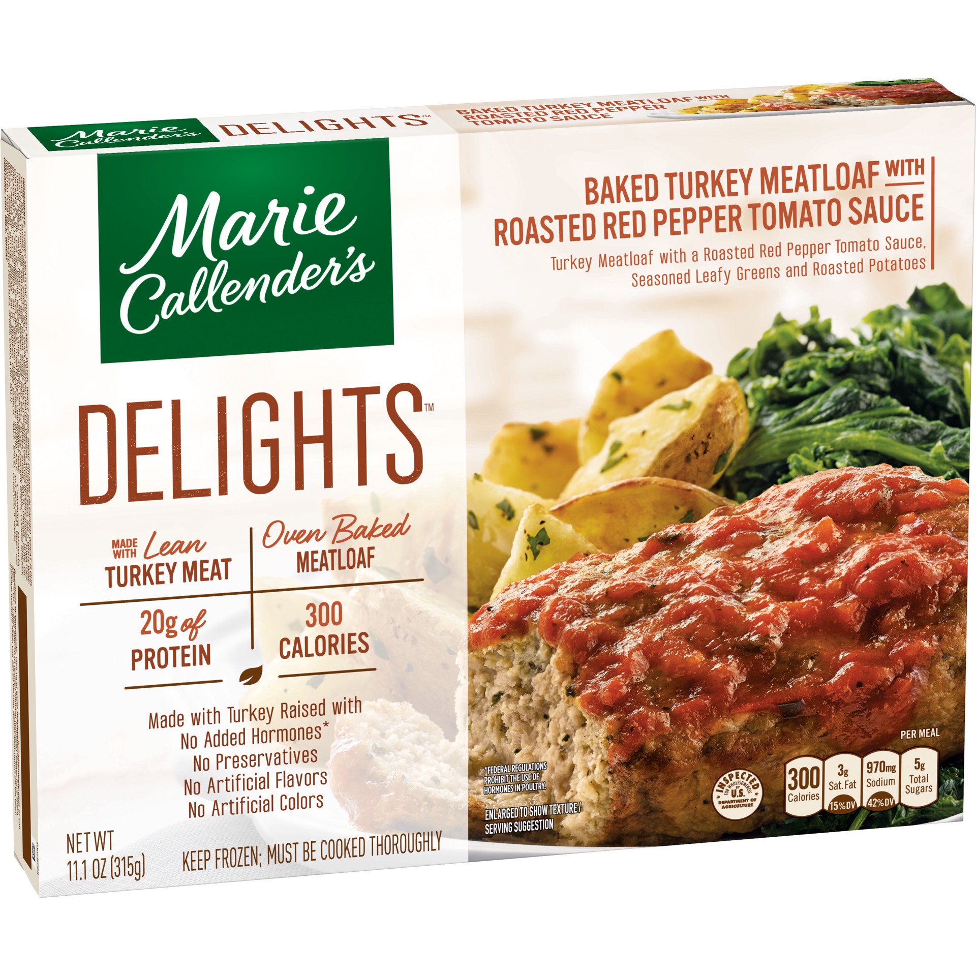 slide 2 of 5, Marie Callender's Delights Baked Turkey Meatloaf with Roasted Red Pepper Tomato Sauce 11.1 oz, 11.1 oz