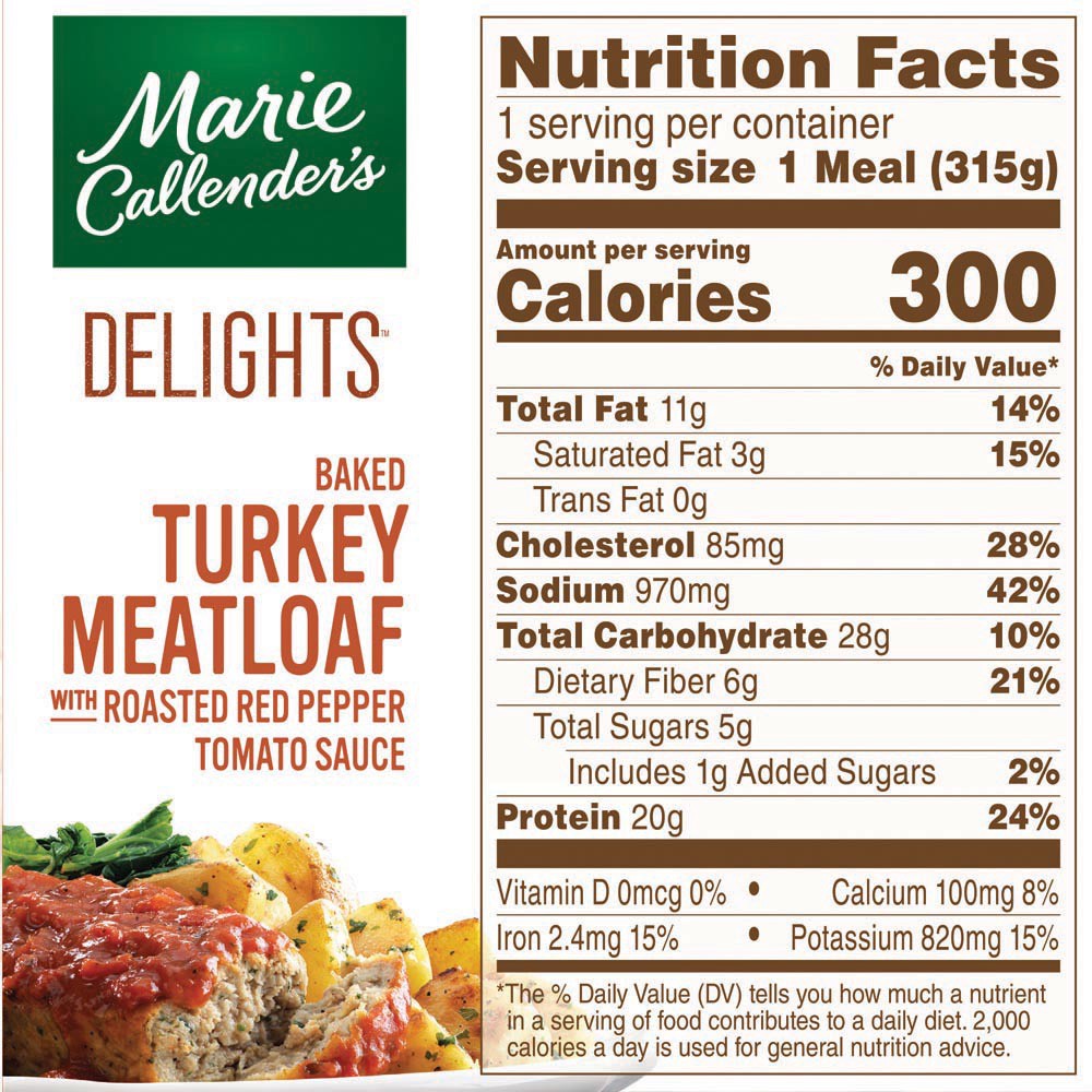 slide 3 of 5, Marie Callender's Delights Baked Turkey Meatloaf with Roasted Red Pepper Tomato Sauce 11.1 oz, 11.1 oz