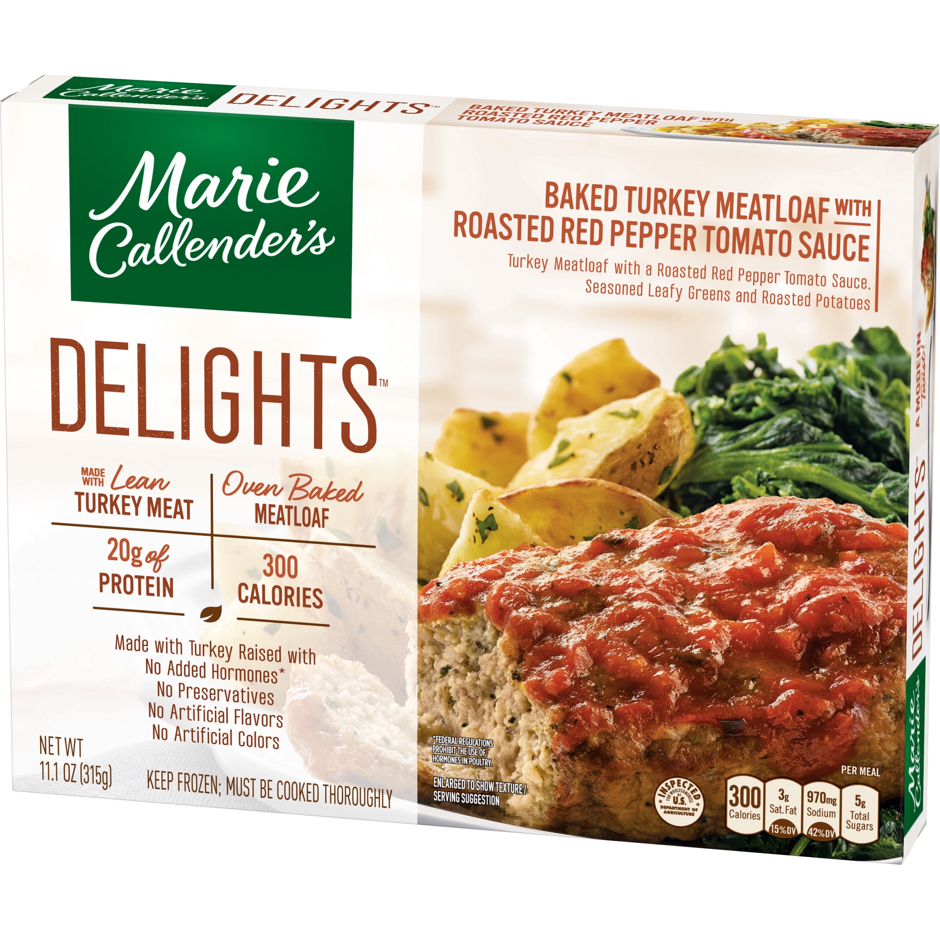 slide 5 of 5, Marie Callender's Delights Baked Turkey Meatloaf with Roasted Red Pepper Tomato Sauce 11.1 oz, 11.1 oz