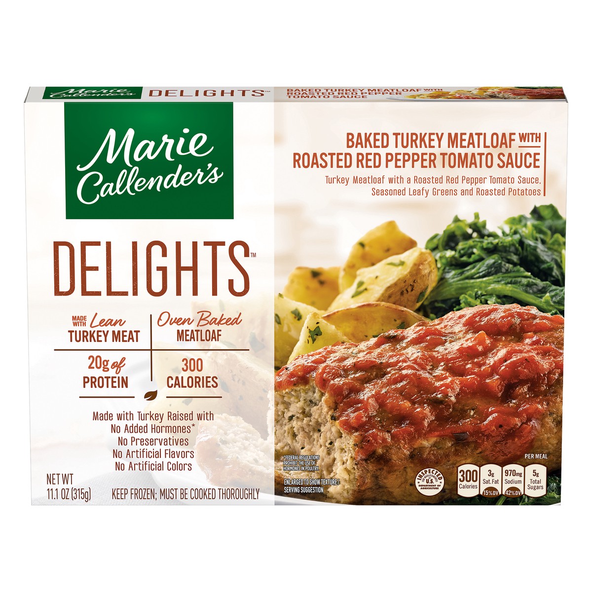 slide 1 of 5, Marie Callender's Delights Baked Turkey Meatloaf with Roasted Red Pepper Tomato Sauce 11.1 oz, 11.1 oz