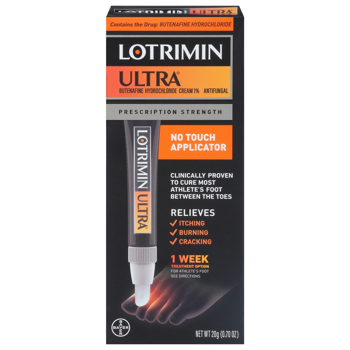 slide 1 of 15, Lotrimin Ultra Athlete's Foot No Touch Cream, 20 gram