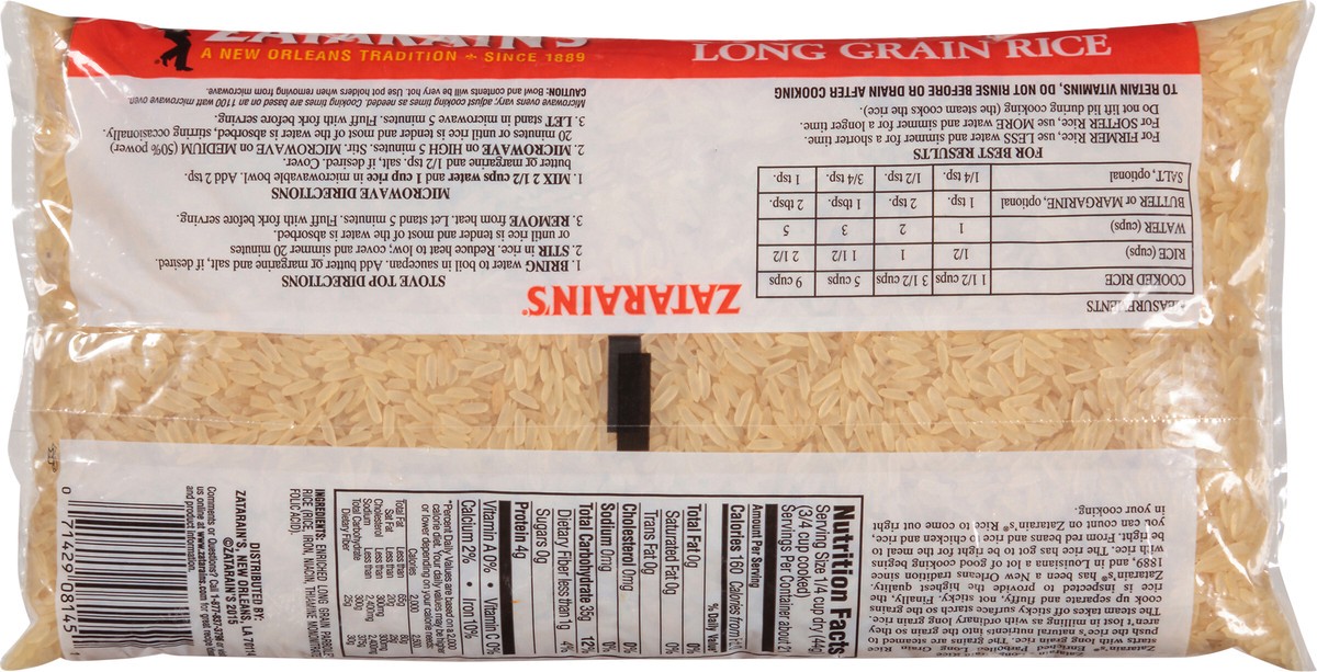 slide 5 of 7, Zatarain's White Rice - Parboiled Long Grain, 2 lb